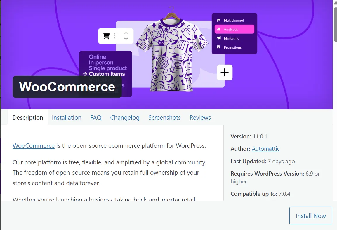 WooCommerce is the open-source ecommerce platform for WordPress.
Our core platform is free, flexible, and amplified by a global community.