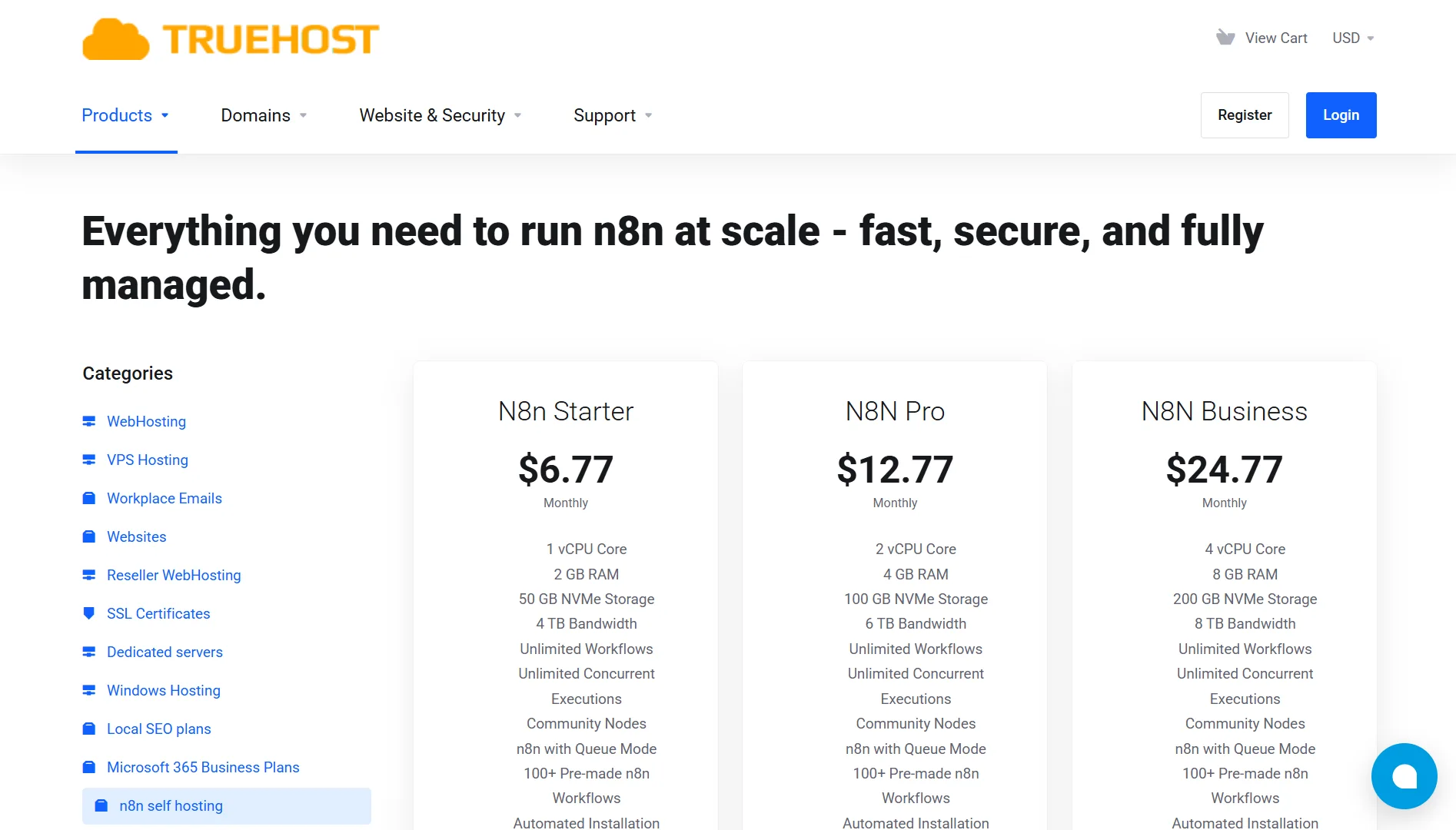 n8n vps pricing - Truehost
