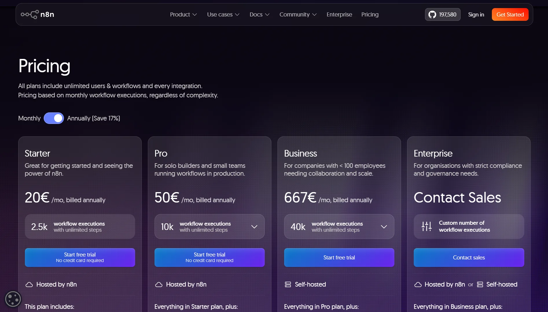 n8n vps pricing - n8n cloud