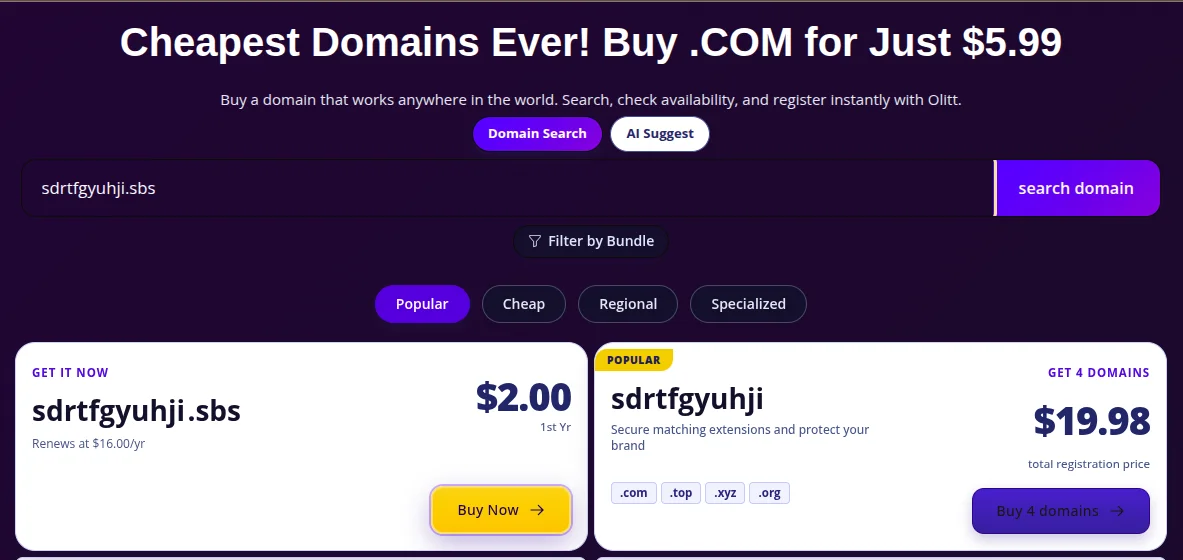 sbs domain registration