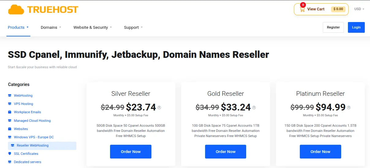 truehost reseller hosting