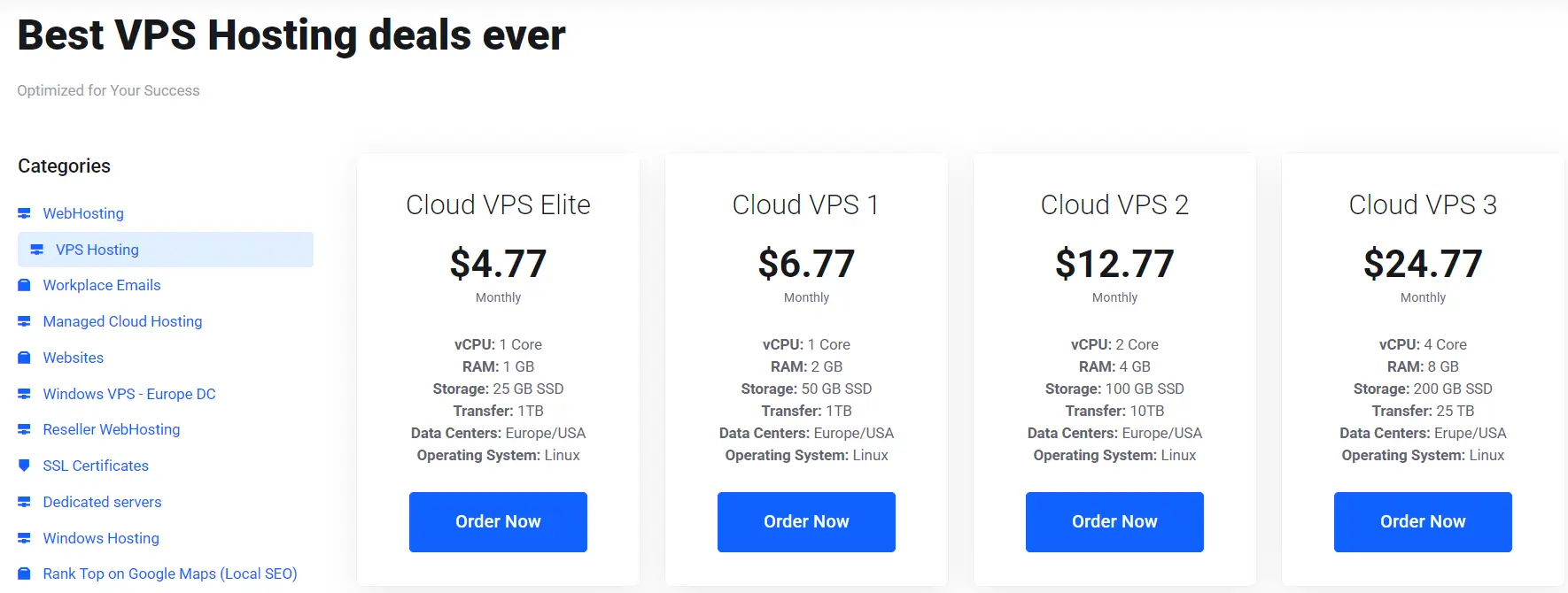 Best VPS Hosting deals ever Optimized for Your Success