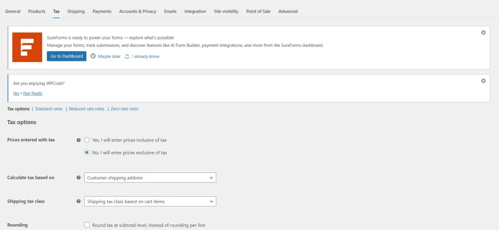 woocommerce sales tax options