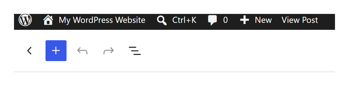 Admin toolbar available above the draft editing screen
