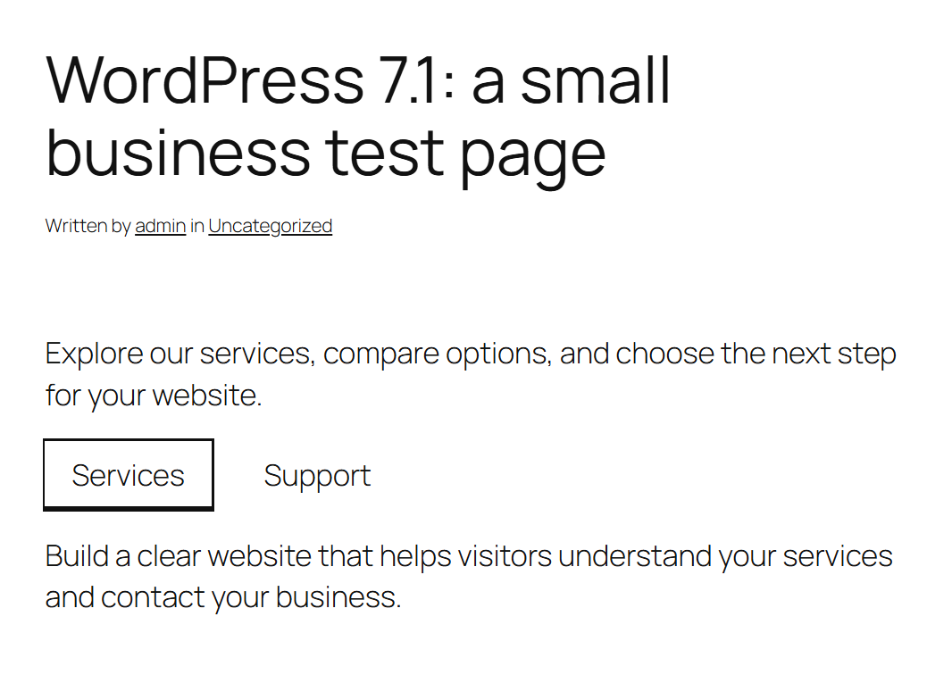 Services tab with keyboard focus and the corresponding preview content