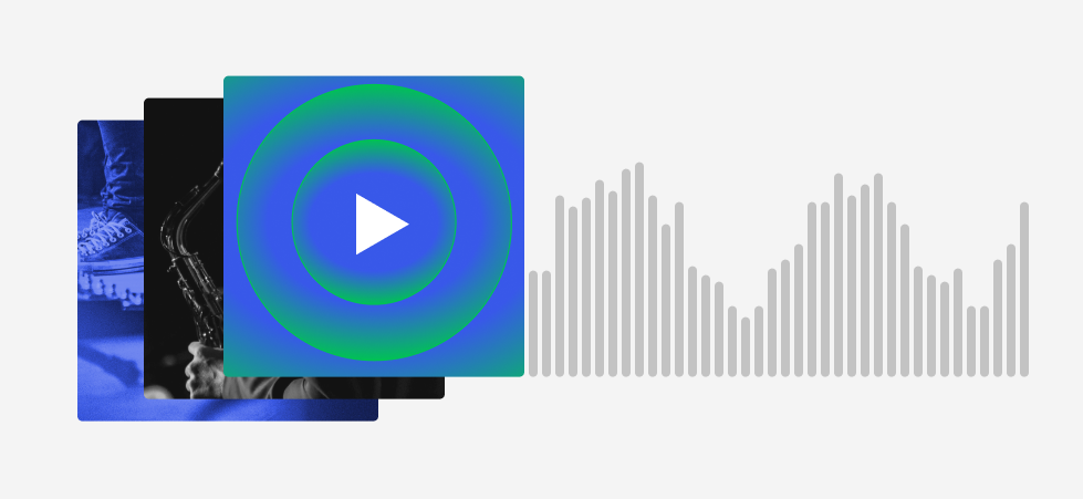 Official Playlist player illustration with track and waveform elements
